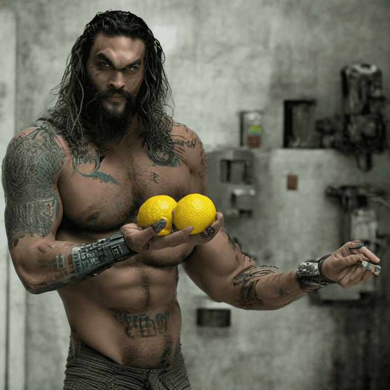 Jason Momoa Eating Citrus In a Dystopian Future
